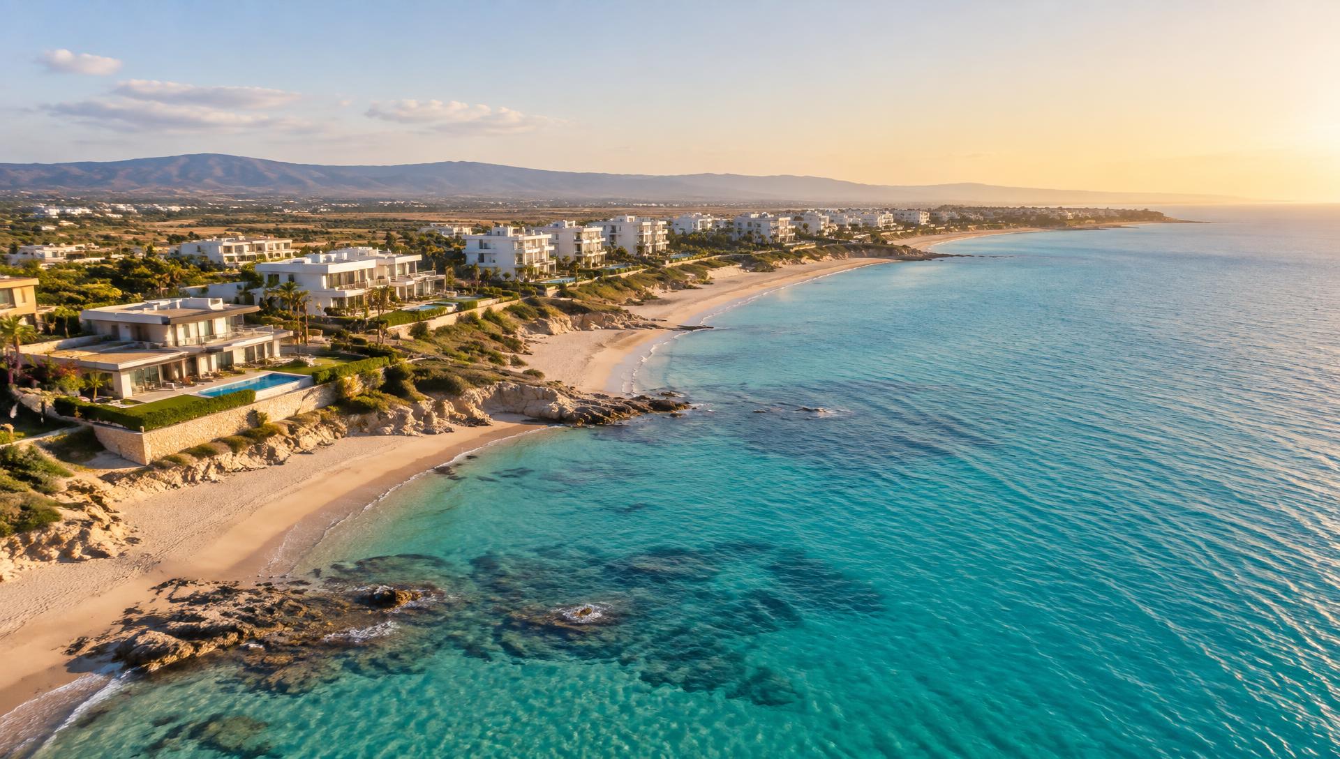 North Cyprus coastline with Mediterranean properties